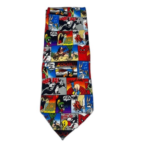 1997 Warner Bros. Looney Tunes Novelty Cartoon Character Tie - Picture 1 of 4